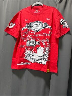 Thats An Awful Lotta Cough Syrup - Red and White T-Shirt - M